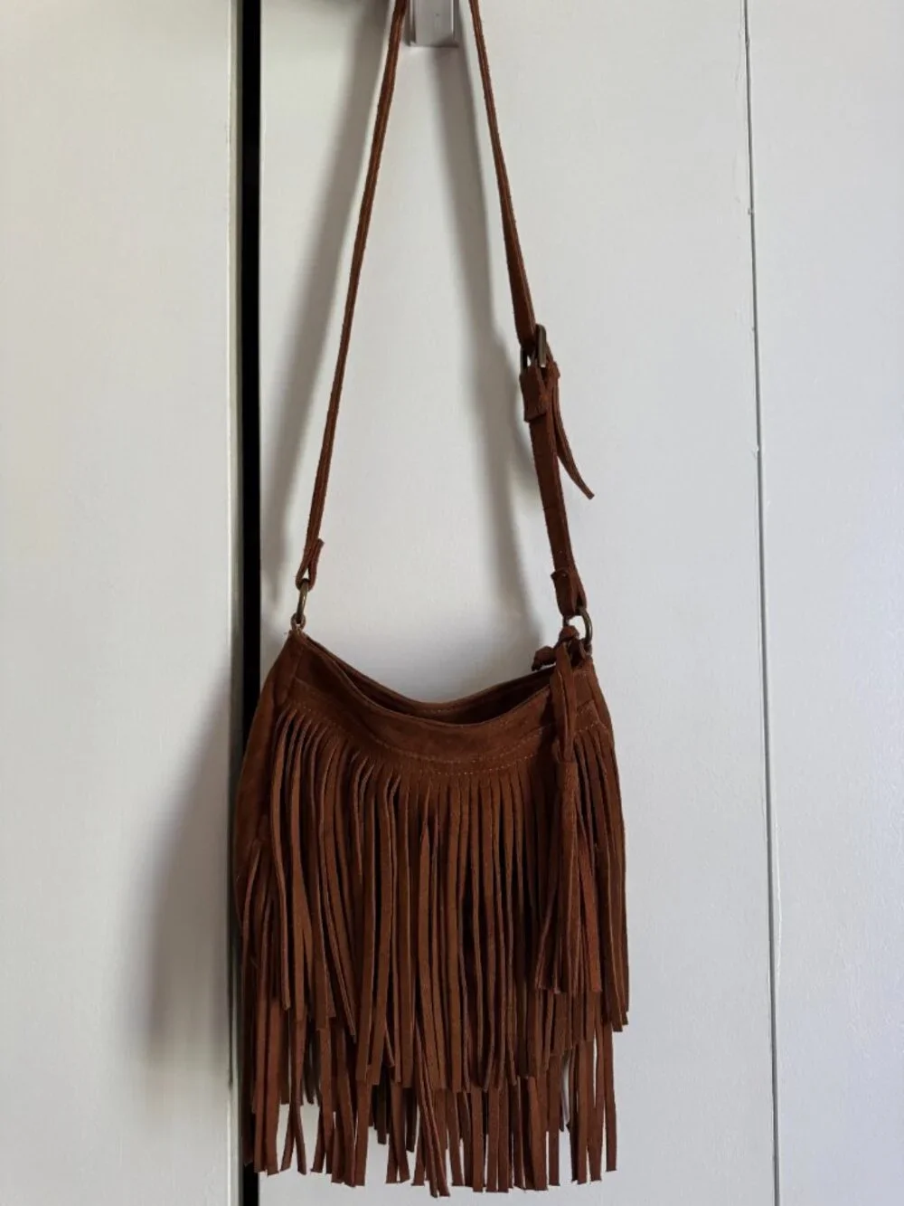 Mossimo Brown Fringe Crossbody Bag Boho Western Shoulder Purse